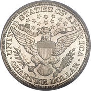¼ Dollar "Barber Quarter", United States, 1892-1916 reverse image