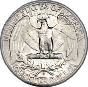 ¼ Dollar "Washington Silver Quarter", United States, 1932-1964 reverse image