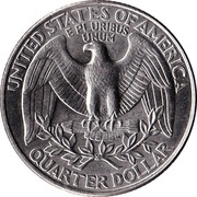 ¼ Dollar "Washington Quarter", United States, 1965-1998 reverse image