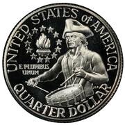 ¼ Dollar "Washington Quarter" Bicentennial, Silver Issue, United States, 1976 reverse image
