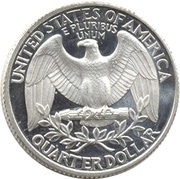 ¼ Dollar "Washington Quarter" Silver Proof Issue, United States, 1992-1998 reverse image