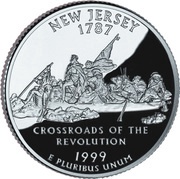 ¼ Dollar "Washington Quarter" New Jersey - Silver Proof reverse image