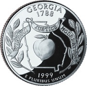 ¼ Dollar "Washington Quarter" Georgia - Silver Proof reverse image