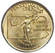 ¼ Dollar "Washington Quarter" Pennsylvania; Pattern reverse image