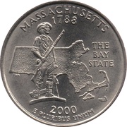 ¼ Dollar "Washington Quarter" Massachusetts, United States, 2000 reverse image