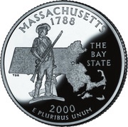 ¼ Dollar "Washington Quarter" Massachusetts - Silver Proof reverse image