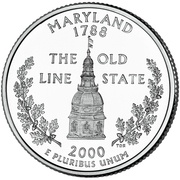 ¼ Dollar "Washington Quarter" Maryland, United States, 2000 reverse image