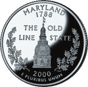 ¼ Dollar "Washington Quarter" Maryland - Silver Proof reverse image