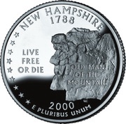 ¼ Dollar "Washington Quarter" New Hampshire - Silver Proof reverse image
