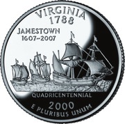 ¼ Dollar "Washington Quarter" Virginia - Silver Proof reverse image