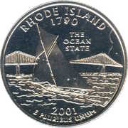 ¼ Dollar "Washington Quarter" Rhode Island, United States, 2001 reverse image