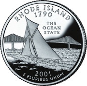 ¼ Dollar "Washington Quarter" Rhode Island - Silver Proof, United States, 2001 reverse image