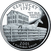 ¼ Dollar "Washington Quarter" Kentucky - Silver Proof, United States, 2001 reverse image