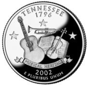 ¼ Dollar "Washington Quarter" Tennessee - Silver Proof, United States, 2002 reverse image