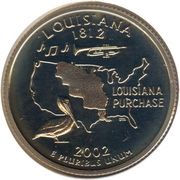 ¼ Dollar "Washington Quarter" Louisiana, United States, 2002 reverse image