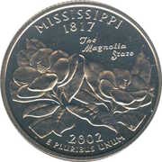 ¼ Dollar "Washington Quarter" Mississippi, United States, 2002 reverse image