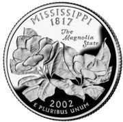 ¼ Dollar "Washington Quarter" Mississippi - Silver Proof, United States, 2002 reverse image