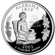 ¼ Dollar "Washington Quarter" Alabama - Silver Proof, United States, 2003 reverse image