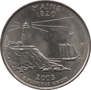 ¼ Dollar "Washington Quarter" Maine, United States, 2003 reverse image
