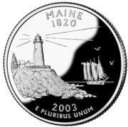 ¼ Dollar "Washington Quarter" Maine - Silver Proof, United States, 2003 reverse image