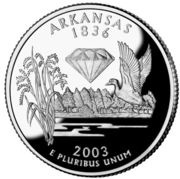 ¼ Dollar "Washington Quarter" Arkansas - Silver Proof, United States, 2003 reverse image