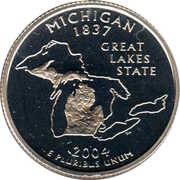 ¼ Dollar "Washington Quarter" Michigan, United States, 2004 reverse image