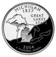 ¼ Dollar "Washington Quarter" Michigan - Silver Proof, United States, 2004 reverse image