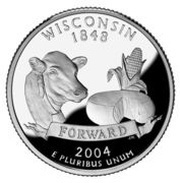 ¼ Dollar "Washington Quarter" Wisconsin - Silver Proof, United States, 2004 reverse image