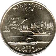 ¼ Dollar "Washington Quarter" Minnesota, United States, 2005 reverse image