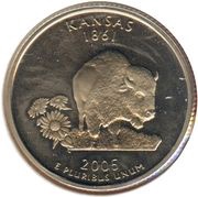 ¼ Dollar "Washington Quarter" Kansas, United States, 2005 reverse image