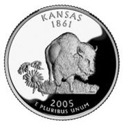 ¼ Dollar "Washington Quarter" Kansas - Silver Proof, United States, 2005 reverse image