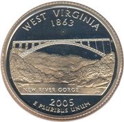 ¼ Dollar "Washington Quarter" West Virginia, United States, 2005 reverse image