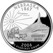 ¼ Dollar "Washington Quarter" Nebraska - Silver Proof, United States, 2006 reverse image