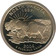 ¼ Dollar "Washington Quarter" North Dakota reverse image