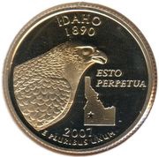 ¼ Dollar "Washington Quarter" Idaho, United States, 2007 reverse image