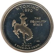 ¼ Dollar "Washington Quarter" Wyoming, United States, 2007 reverse image