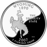 ¼ Dollar "Washington Quarter" Wyoming - Silver Proof, United States, 2007 reverse image