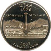 ¼ Dollar "Washington Quarter" Utah, United States, 2007 reverse image