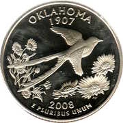 ¼ Dollar "Washington Quarter" Oklahoma, United States, 2008 reverse image
