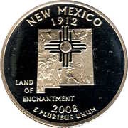¼ Dollar "Washington Quarter" New Mexico, United States, 2008 reverse image
