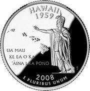 ¼ Dollar "Washington Quarter" Hawaii - Silver Proof, United States, 2008 reverse image