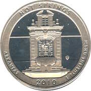 ¼ Dollar "Washington Quarter" Hot Springs, Arkansas, United States, 2010 reverse image
