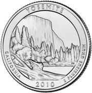 ¼ Dollar "Washington Quarter" Yosemite, California - Silver Proof, United States, 2010 reverse image