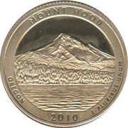 ¼ Dollar "Washington Quarter" Mount Hood, Oregon, United States, 2010 reverse image