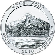 ¼ Dollar "Washington Quarter" Mount Hood National Park - Silver 5 oz Bullion, United States, 2010 reverse image