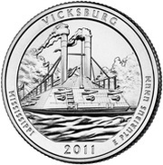 ¼ Dollar "Washington Quarter" Vicksburg National Military Park, Mississippi - Silver Proof, United States, 2011 reverse image