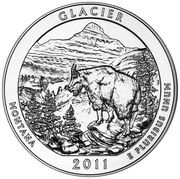 ¼ Dollar "Washington Quarter" Glacier National Park - Silver 5 oz Bullion, United States, 2011 reverse image