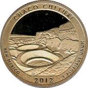 ¼ Dollar "Washington Quarter" Chaco Culture National Historical Park, New Mexico, United States, 2012 reverse image