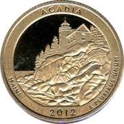¼ Dollar "Washington Quarter" Acadia National Park, Maine, United States, 2012 reverse image