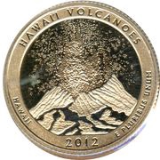 ¼ Dollar "Washington Quarter" Hawai'i Volcanoes National Park, Hawaii, United States, 2012 reverse image